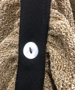 Alternative view of Camisa entallada de purpurina gris y negra con fruncido