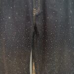 Vaquero ancho azul oscuro con brillo degradado elegante