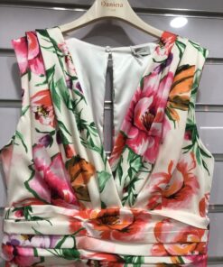 Alternative view of Vestido Largo Daniela Cool Blanco con Flores Elegante