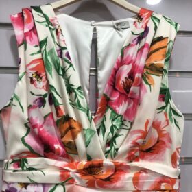 Vestido Largo Daniela Cool Blanco con Flores Elegante