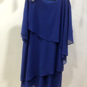 Vestido de Gasa Azul Eléctrico con Flor