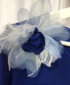 Alternative view of Vestido de Gasa Azul Eléctrico con Flor