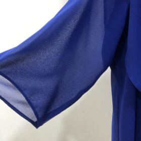 Vestido de Gasa Azul Eléctrico con Flor