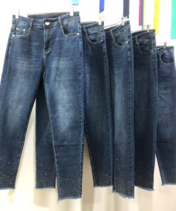 Pantalón Vaquero Pitillo Azul con Brillantes Sexy