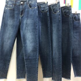 Pantalón Vaquero Pitillo Azul con Brillantes Sexy