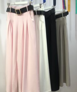 Pantalón palazzo estampado con cinturón – Elegancia y estilo