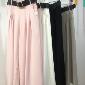 Pantalón palazzo estampado con cinturón – Elegancia y estilo