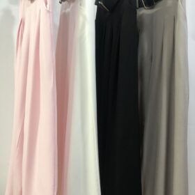 Pantalón palazzo estampado con cinturón – Elegancia y estilo
