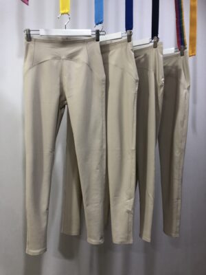 Legging reductor de polipiel beige efecto faja súper elástico