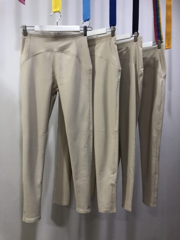 Legging reductor de polipiel beige efecto faja súper elástico