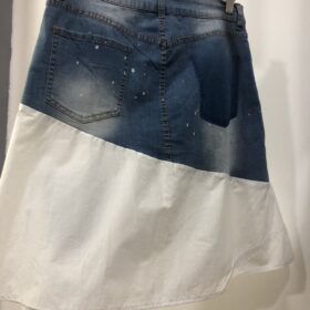 Falda Vaquera Estampada de Flores Acampanada Cortita