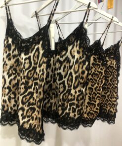Lencera animal print con puntilla – Top leopardo sensual
