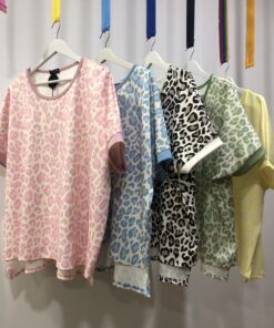 Jersey Oversize Leopardo Multicolor con Aberturas Laterales