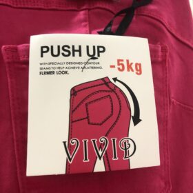 Pantalón recto fucsia push-up