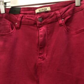 Pantalón rojo push-up recto para mujer | Vaquero atrevido
