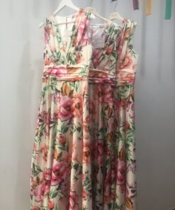 Vestido Largo Daniela Cool Blanco con Flores Elegante