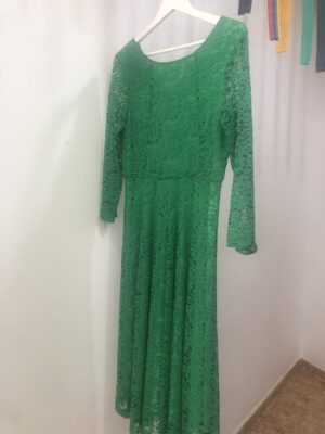 Vestido de Encaje Verde Botella Daniela Cool Elegante