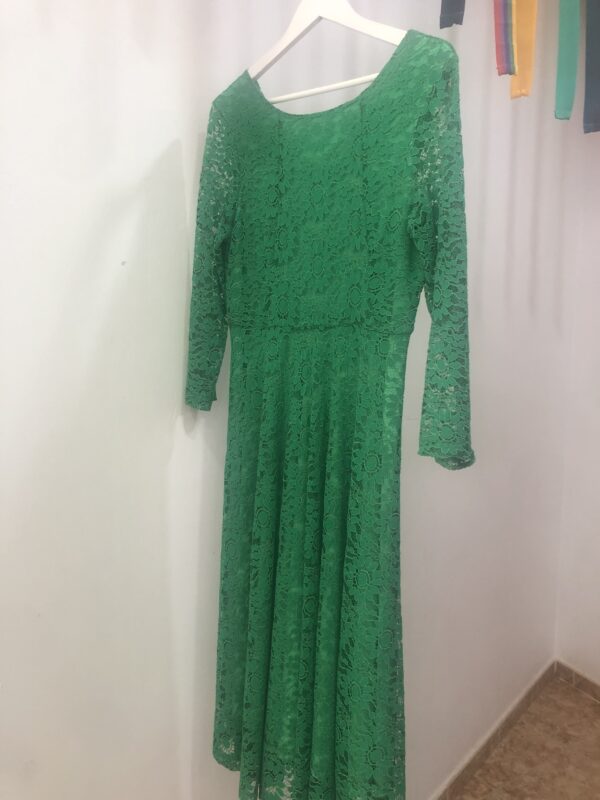 Vestido de Encaje Verde Botella Daniela Cool Elegante