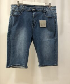 Pantalón vaquero corto azul oscuro cómodo y elástico