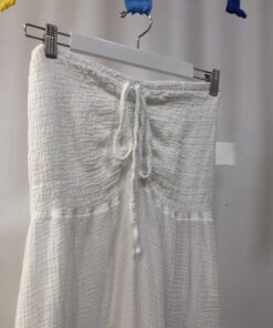 Alternative view of Vestido blanco de algodón fruncido convertible verano