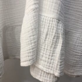 Vestido blanco de algodón fruncido convertible verano