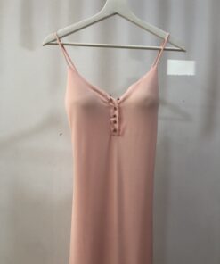Alternative view of Vestido largo rosa palo elegante y tirantes finos