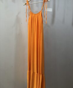 Alternative view of Vestido versase largo rojo/naranja fluido verano mujer