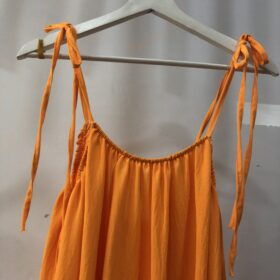 Vestido versase largo rojo/naranja fluido verano mujer