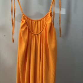 Vestido versase largo rojo/naranja fluido verano mujer