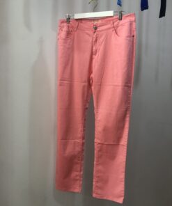 Pantalón recto rosa chicle de algodón primavera verano