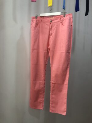 Pantalón recto rosa chicle de algodón primavera verano