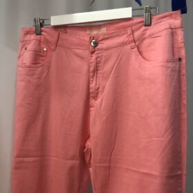 Pantalón recto rosa chicle de algodón primavera verano
