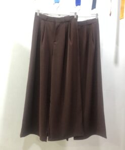 Pantalón Palazzo marrón chocolate de algodón fluido