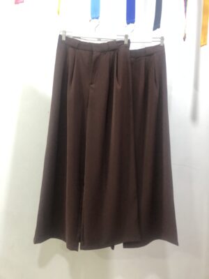 Pantalón Palazzo marrón chocolate de algodón fluido