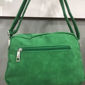 Bolso seraje verde y camel cuadrado tipo bandolera