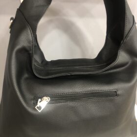 Bolso negro cuadrado animal print en polipiel grande