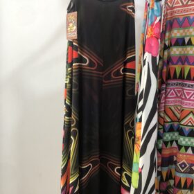 Vestido largo estampado fluido con bolsillos