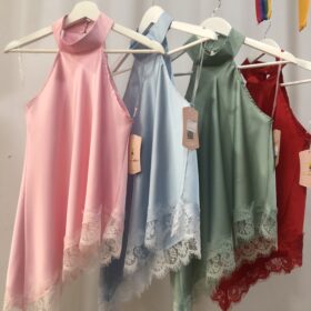 Lencera asimétrica con puntilla sensual primavera verano