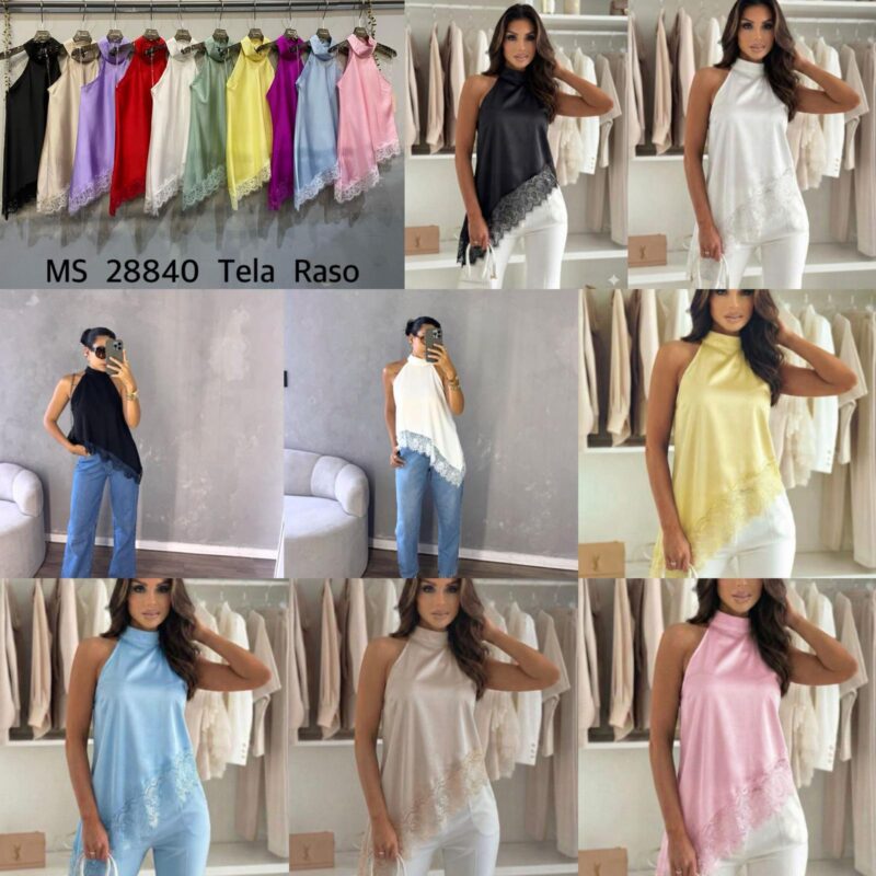 Lencera asimétrica con puntilla sensual primavera verano