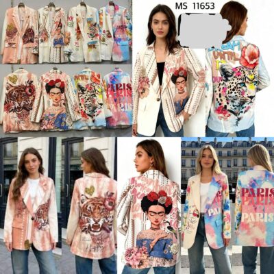 Americana oversize estampada mujer original y elegante