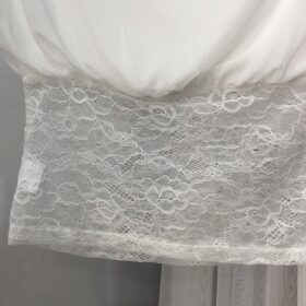 Conjunto falda y top de gasa negro y blanco elegante