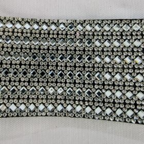 Cinturón Elástico Negro con Brillantes para Fiesta y Eventos