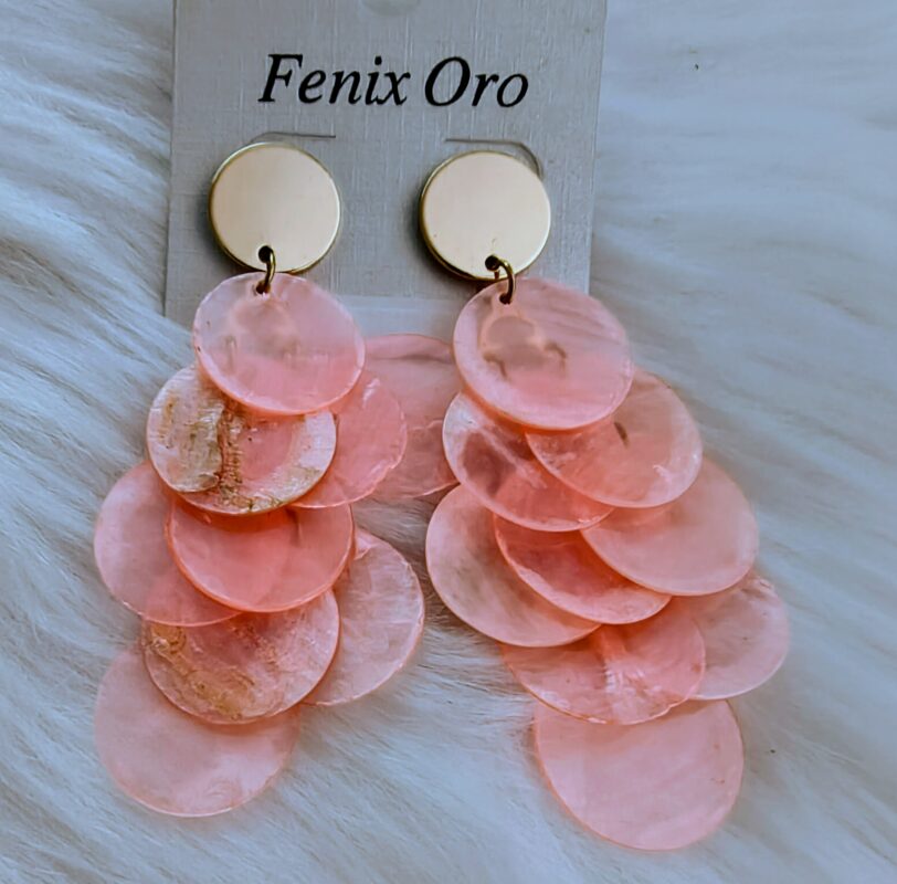 Pendientes de Círculo Rosa Palo Ligeros y Elegantes