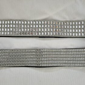 Cinturón Elástico Negro con Brillantes para Fiesta y Eventos