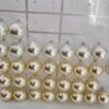 Pendientes de Perla Grande Beige y Blanco Elegantes