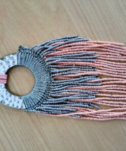 Alternative view of Collar de Canutillos Rosa Palo, Gris y Plata Original