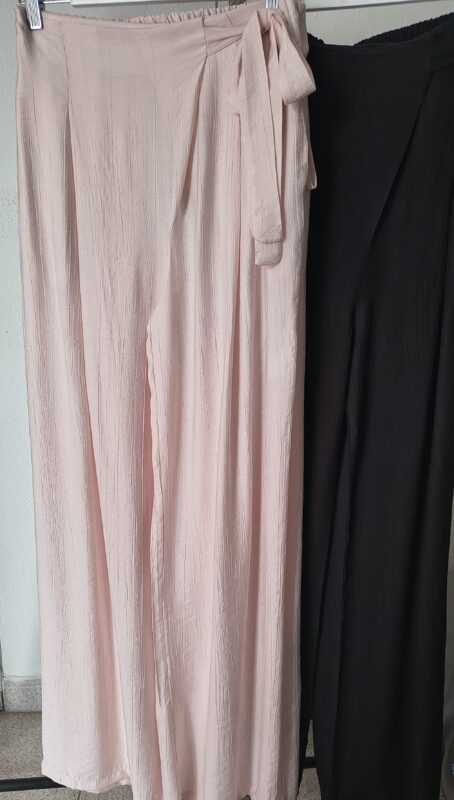 Pantalón Recto Fluido con Lazo en la Cadera