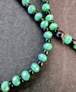 Alternative view of Collar Largo de Perlas Turquesa y Negras con Pulsera Elegante