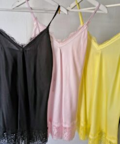 Lencera con Puntilla y Tirantes Ajustables Rosa o Amarillo