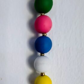Collar Largo Multicolor  con Círculos y Bolas